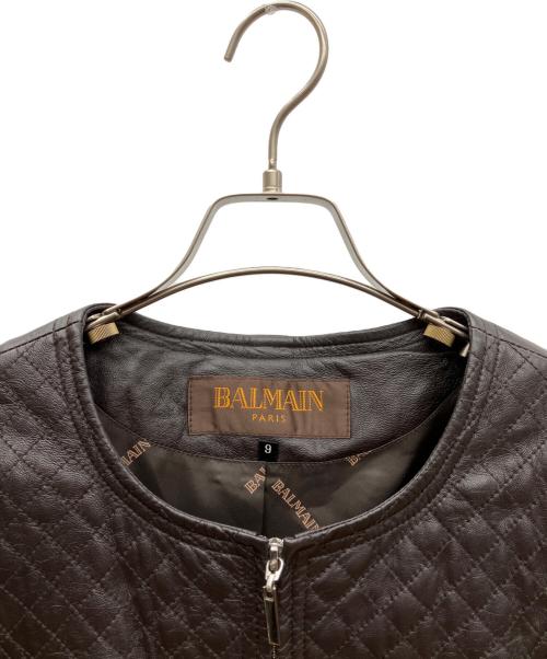 BALMAIN（バルマン）BALMAIN (バルマン) ラムレザージャケット ブラウン サイズ:SIZE 9の古着・服飾アイテム
