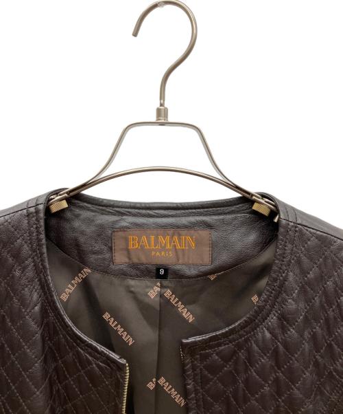 BALMAIN（バルマン）BALMAIN (バルマン) ラムレザージャケット ブラウン サイズ:SIZE 9の古着・服飾アイテム