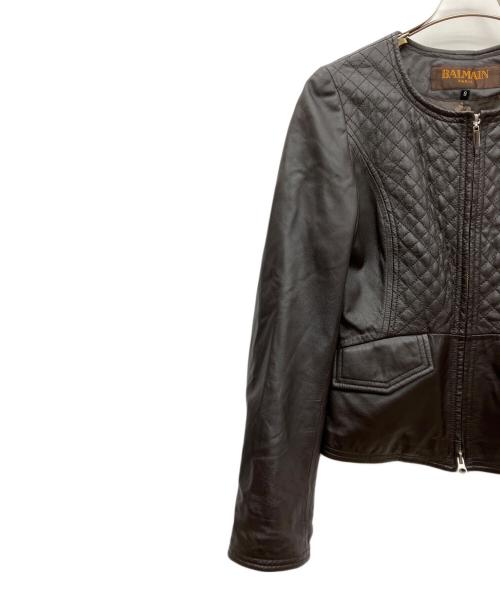 BALMAIN（バルマン）BALMAIN (バルマン) ラムレザージャケット ブラウン サイズ:SIZE 9の古着・服飾アイテム