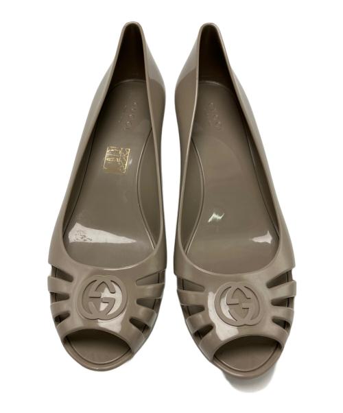 GUCCI（グッチ）GUCCI (グッチ) ラバーパンプス ベージュ サイズ:38の古着・服飾アイテム