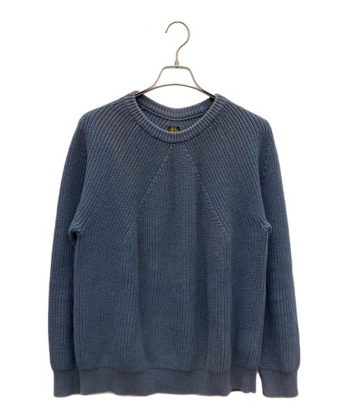 BATONER（バトナ―）BATONER (バトナ―) コットン畔クルーネックニットプルオーバー ネイビー サイズ:SIZE 2の古着・服飾アイテム