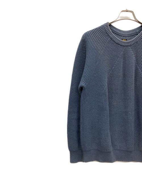 BATONER（バトナ―）BATONER (バトナ―) コットン畔クルーネックニットプルオーバー ネイビー サイズ:SIZE 2の古着・服飾アイテム