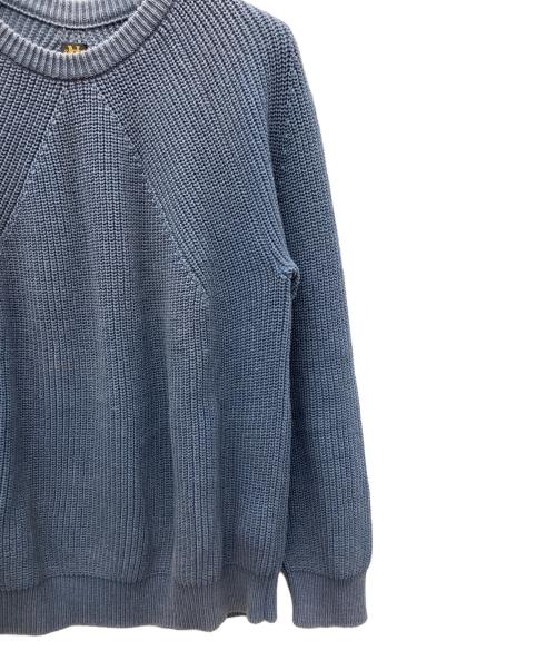 BATONER（バトナ―）BATONER (バトナ―) コットン畔クルーネックニットプルオーバー ネイビー サイズ:SIZE 2の古着・服飾アイテム