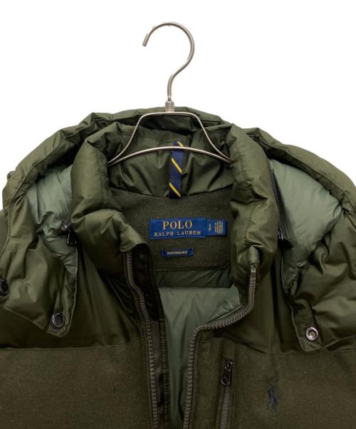 POLO RALPH LAUREN（ポロ・ラルフローレン）POLO RALPH LAUREN (ポロ・ラルフローレン) ウール切替ダウンジャケット グリーン サイズ:SIZE Sの古着・服飾アイテム