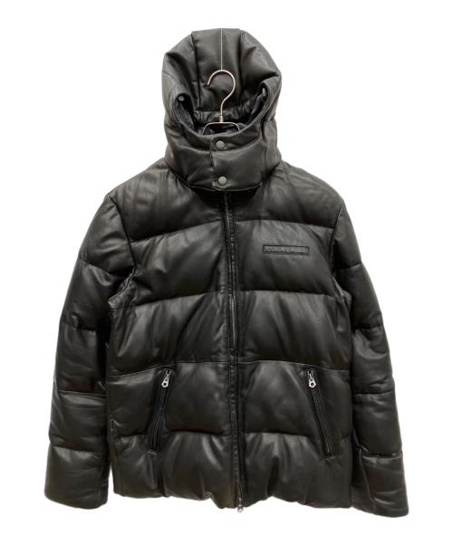AVIREX VARSITY（アヴィレックスバーシティ）AVIREX VARSITY (アヴィレックスバーシティ) ラムレザーダウンジャケット ブラック サイズ:Lの古着・服飾アイテム