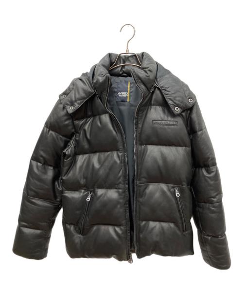 AVIREX VARSITY（アヴィレックスバーシティ）AVIREX VARSITY (アヴィレックスバーシティ) ラムレザーダウンジャケット ブラック サイズ:Lの古着・服飾アイテム