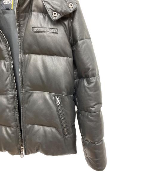 AVIREX VARSITY（アヴィレックスバーシティ）AVIREX VARSITY (アヴィレックスバーシティ) ラムレザーダウンジャケット ブラック サイズ:Lの古着・服飾アイテム