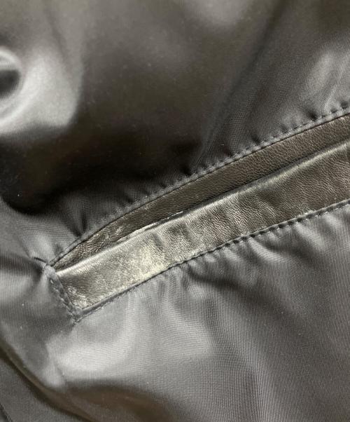 AVIREX VARSITY（アヴィレックスバーシティ）AVIREX VARSITY (アヴィレックスバーシティ) ラムレザーダウンジャケット ブラック サイズ:Lの古着・服飾アイテム