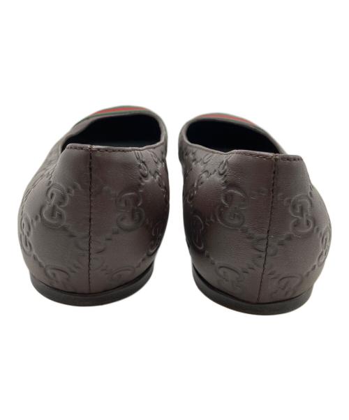 GUCCI（グッチ）GUCCI (グッチ) グッチシマ シェリーライン フラットパンプス ブラウン サイズ:SIZE 23.5cm(37)の古着・服飾アイテム
