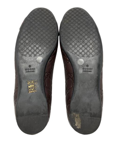 GUCCI（グッチ）GUCCI (グッチ) グッチシマ シェリーライン フラットパンプス ブラウン サイズ:SIZE 23.5cm(37)の古着・服飾アイテム