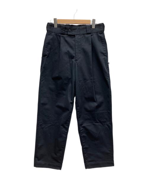 CAHLUMN（カウラム）CAHLUMN (カウラム) TCツイル ワンタックパンツ ネイビー サイズ:Lの古着・服飾アイテム