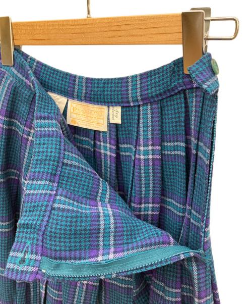 PENDLETON（ペンドルトン）PENDLETON (ペンドルトン) ウールチェック柄スカート ブルー サイズ:6の古着・服飾アイテム