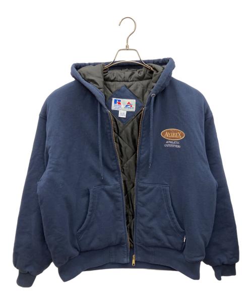 AVIREX（アヴィレックス）AVIREX (アヴィレックス) RUSSELL ATHLETIC (ラッセルアスレチック) ジップパーカー ブルー サイズ:XLの古着・服飾アイテム