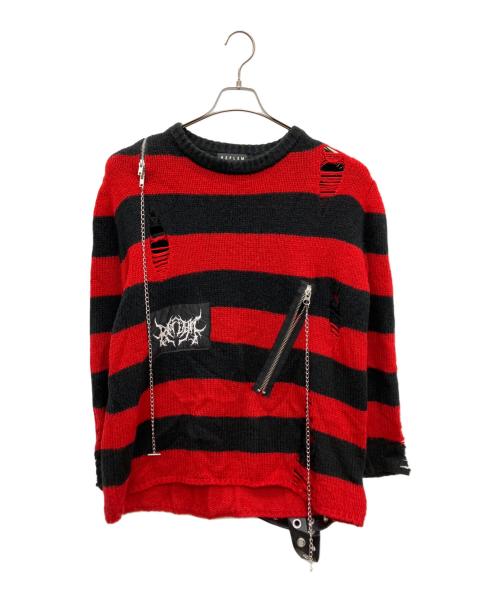 REFLEM（レフレム）REFLEM (レフレム) ダメージ加工セーター レッド サイズ:SIZE Freeの古着・服飾アイテム