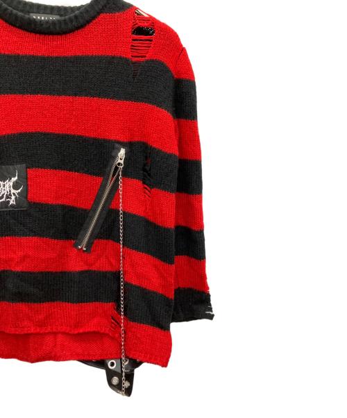 REFLEM（レフレム）REFLEM (レフレム) ダメージ加工セーター レッド サイズ:SIZE Freeの古着・服飾アイテム