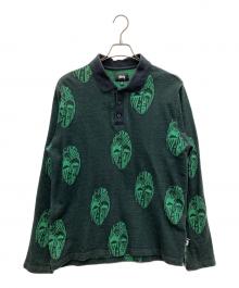 stussy（ステューシー）の古着「長袖ポロシャツ」｜グリーン