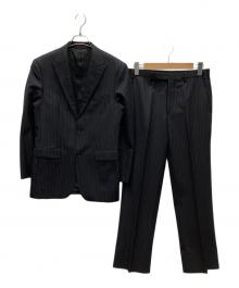 BURBERRY BLACK LABEL（バーバリーブラックレーベル）の古着「ストライプ柄 2Bウールスーツ」｜ブラック