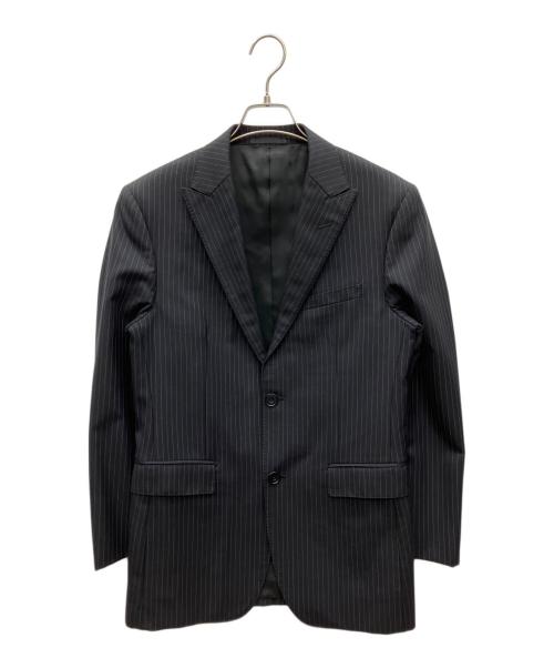 BURBERRY BLACK LABEL（バーバリーブラックレーベル）BURBERRY BLACK LABEL (バーバリーブラックレーベル) ストライプ柄 2Bウールスーツ ブラック サイズ:36Rの古着・服飾アイテム