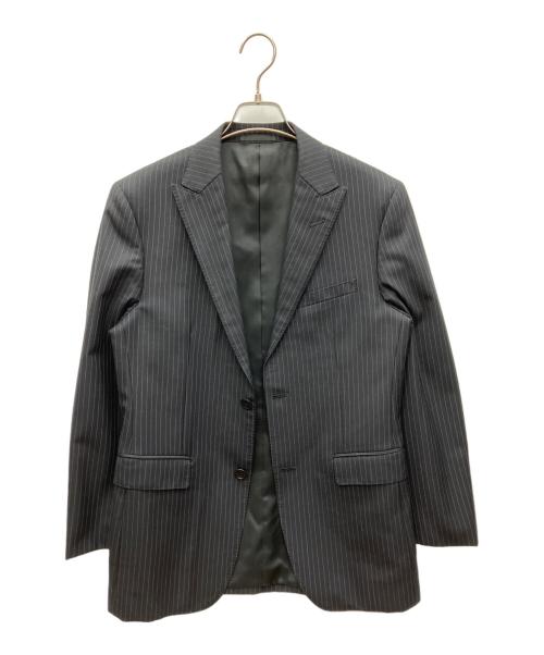 BURBERRY BLACK LABEL（バーバリーブラックレーベル）BURBERRY BLACK LABEL (バーバリーブラックレーベル) ストライプ柄 2Bウールスーツ ブラック サイズ:36Rの古着・服飾アイテム