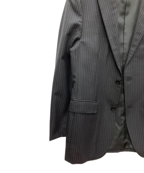 BURBERRY BLACK LABEL（バーバリーブラックレーベル）BURBERRY BLACK LABEL (バーバリーブラックレーベル) ストライプ柄 2Bウールスーツ ブラック サイズ:36Rの古着・服飾アイテム