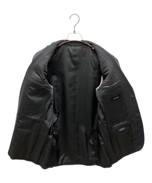 BURBERRY BLACK LABEL（バーバリーブラックレーベル）BURBERRY BLACK LABEL (バーバリーブラックレーベル) ストライプ柄 2Bウールスーツ ブラック サイズ:36Rの古着・服飾アイテム