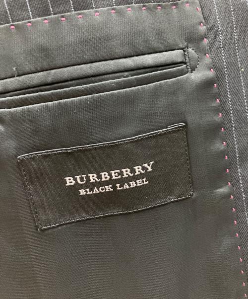 BURBERRY BLACK LABEL（バーバリーブラックレーベル）BURBERRY BLACK LABEL (バーバリーブラックレーベル) ストライプ柄 2Bウールスーツ ブラック サイズ:36Rの古着・服飾アイテム
