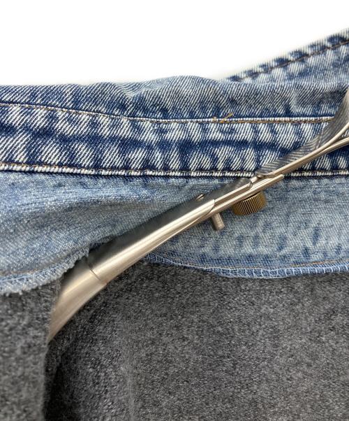 PLUS OTO.HA（プラスオトハ）PLUS OTO.HA (プラスオトハ) デニム×ニットシャツ グレー サイズ:Fの古着・服飾アイテム