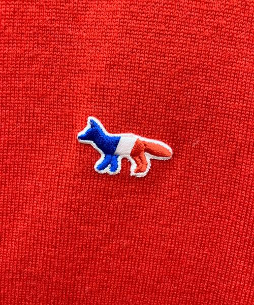 maison kitsune（メゾンキツネ）MAISON KITSUNE (メゾンキツネ) 薄手カーディガン レッド サイズ:SIZE Sの古着・服飾アイテム