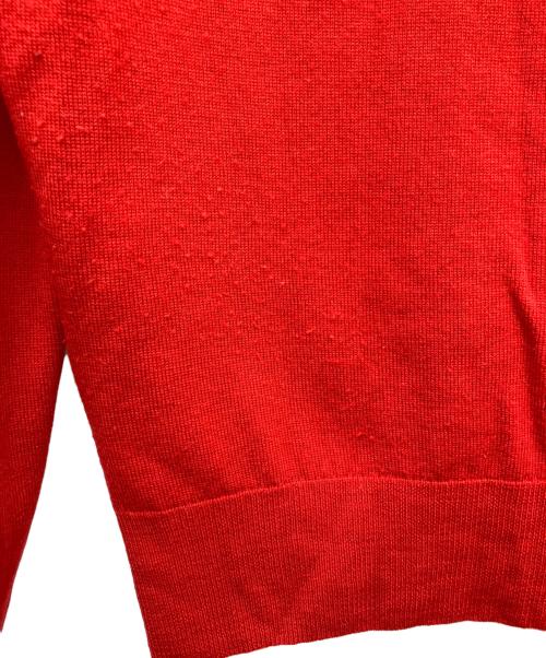 maison kitsune（メゾンキツネ）MAISON KITSUNE (メゾンキツネ) 薄手カーディガン レッド サイズ:SIZE Sの古着・服飾アイテム