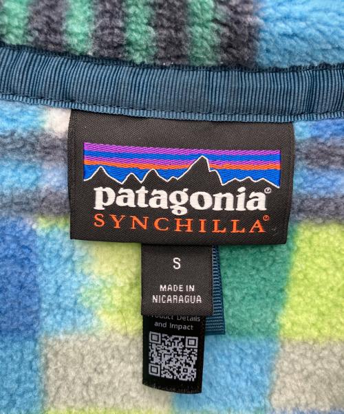 Patagonia（パタゴニア）Patagonia (パタゴニア) ライトウェイトシンチラスナップTプルオーバー ブルー×グリーン サイズ:Sの古着・服飾アイテム