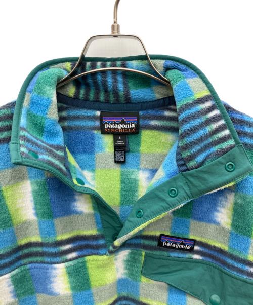 Patagonia（パタゴニア）Patagonia (パタゴニア) ライトウェイトシンチラスナップTプルオーバー ブルー×グリーン サイズ:Sの古着・服飾アイテム