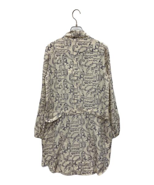TORY BURCH（トリーバーチ）TORY BURCH (トリーバーチ) 長袖シルクシャツワンピース ベージュ サイズ:6 未使用品の古着・服飾アイテム