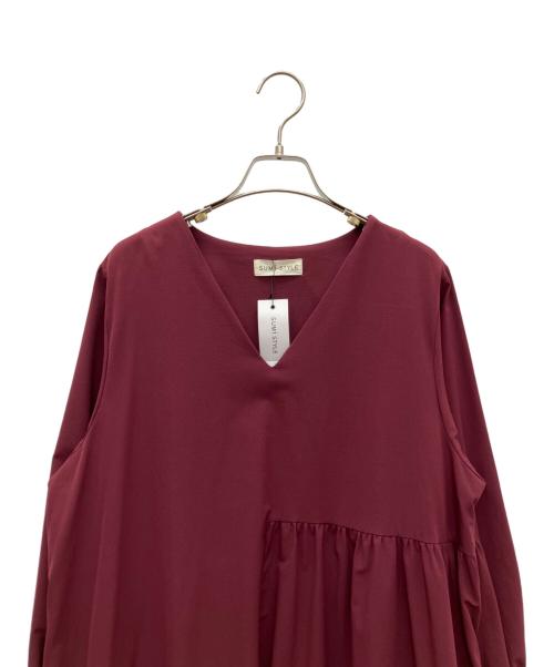 SUM1 STYLE（スミスタイル）SUM1 STYLE (スミスタイル) 段違いフレアワンピース レッド サイズ:SIZE Free 未使用品の古着・服飾アイテム