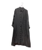 SUM1 STYLEスミスタイル）の古着「ドットプリーツシャツワンピース」｜ブラック