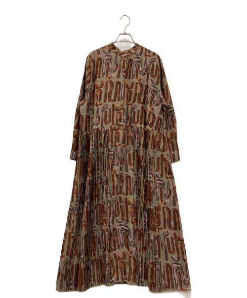 SUM1 STYLE（スミスタイル）SUM1 STYLE (スミスタイル) 長袖プリーツワンピース ブラウン サイズ:SIZE Free 未使用品の古着・服飾アイテム