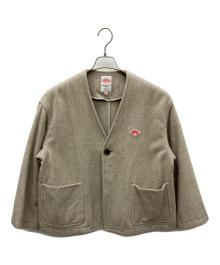 DANTON（ダントン）の古着「ウールパイル Vネックジャケット」｜ベージュ