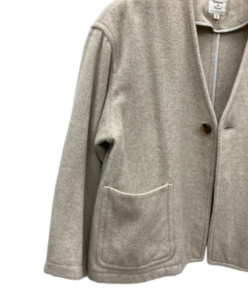 DANTON（ダントン）DANTON (ダントン) ウールパイル Vネックジャケット ベージュ サイズ:36の古着・服飾アイテム