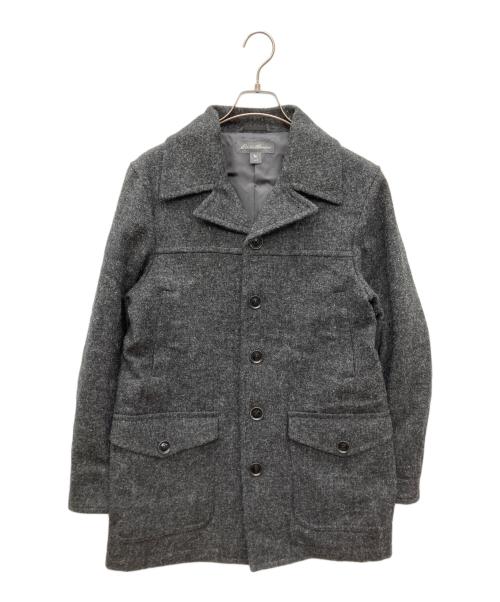 Eddie Bauer（エディーバウアー）Eddie Bauer (エディーバウアー) Harris Tweed (ハリスツイード) ウールツイードコート グレー サイズ:Sの古着・服飾アイテム