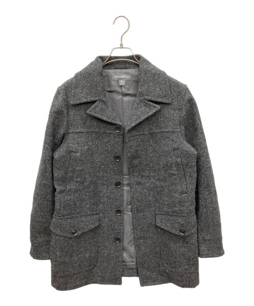 Eddie Bauer（エディーバウアー）Eddie Bauer (エディーバウアー) Harris Tweed (ハリスツイード) ウールツイードコート グレー サイズ:Sの古着・服飾アイテム