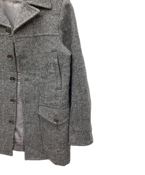 Eddie Bauer（エディーバウアー）Eddie Bauer (エディーバウアー) Harris Tweed (ハリスツイード) ウールツイードコート グレー サイズ:Sの古着・服飾アイテム