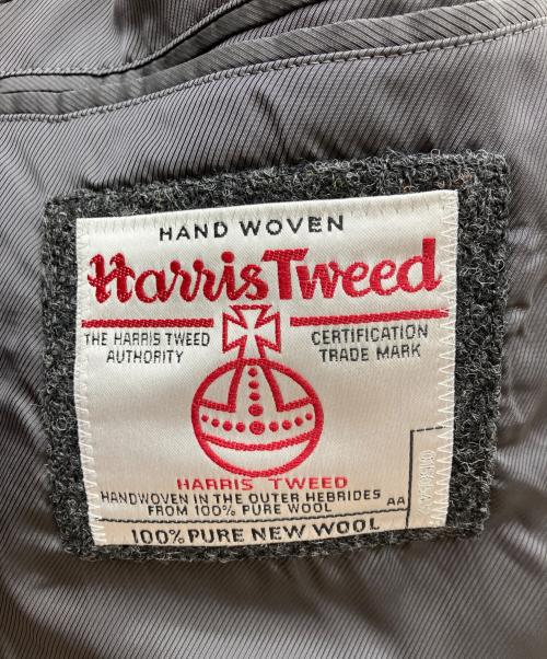 Eddie Bauer（エディーバウアー）Eddie Bauer (エディーバウアー) Harris Tweed (ハリスツイード) ウールツイードコート グレー サイズ:Sの古着・服飾アイテム