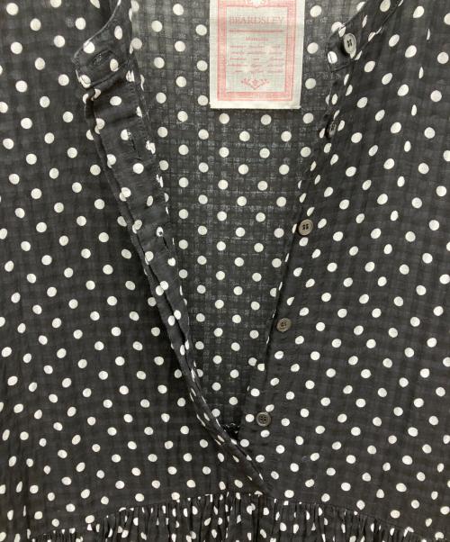BEARDSLEY（ビアズリー）BEARDSLEY (ビアズリー) ドットギャザーワンピーズ ブラック×ホワイトの古着・服飾アイテム