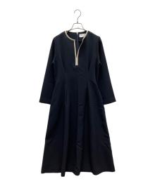 SHIPS any（シップスエニィ）の古着「ダブルクロスウエストタックAライン」｜ネイビー