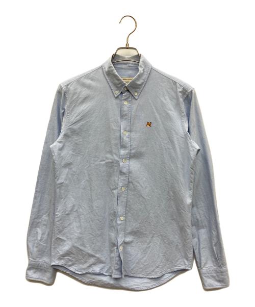 maison kitsune（メゾンキツネ）MAISON KITSUNE (メゾンキツネ) 長袖シャツ ブルー サイズ:SIZE 38の古着・服飾アイテム