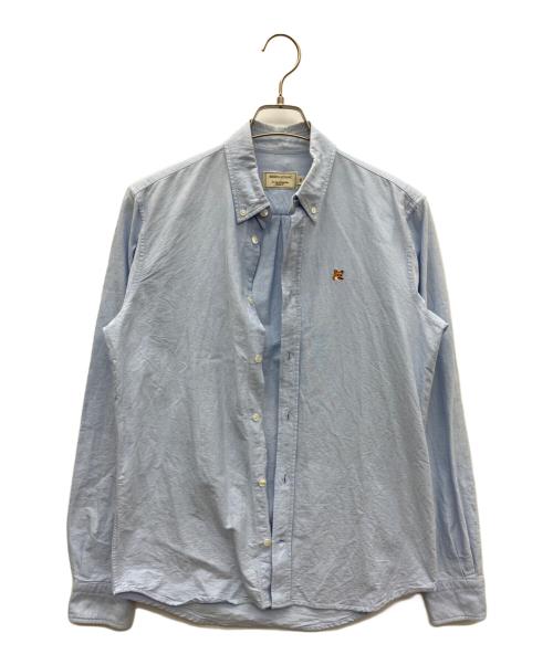 maison kitsune（メゾンキツネ）MAISON KITSUNE (メゾンキツネ) 長袖シャツ ブルー サイズ:SIZE 38の古着・服飾アイテム