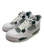 NIKEナイキ）の古着「GS Air Jordan 4 Retro」｜ホワイト×グリーン