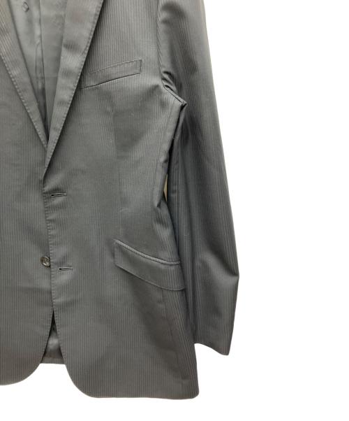 BURBERRY BLACK LABEL（バーバリーブラックレーベル）BURBERRY BLACK LABEL (バーバリーブラックレーベル) ストライプ柄ウール2Bスーツ ブラック サイズ:LLの古着・服飾アイテム