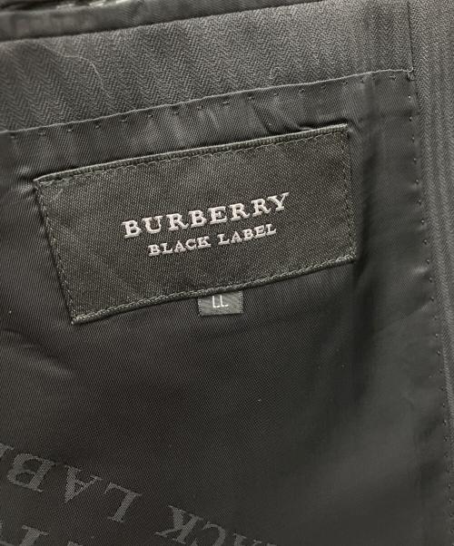 BURBERRY BLACK LABEL（バーバリーブラックレーベル）BURBERRY BLACK LABEL (バーバリーブラックレーベル) ストライプ柄ウール2Bスーツ ブラック サイズ:LLの古着・服飾アイテム