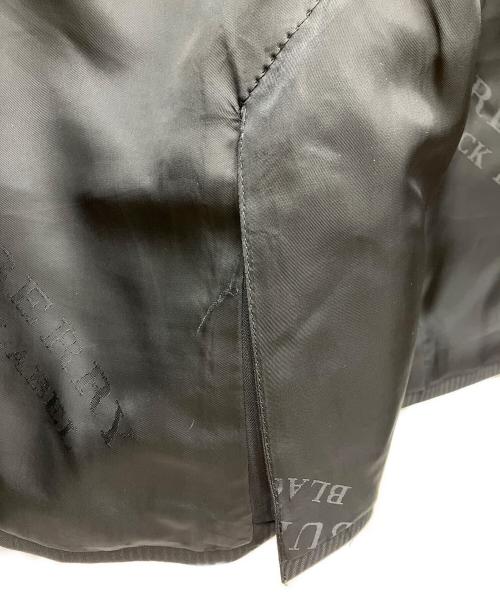 BURBERRY BLACK LABEL（バーバリーブラックレーベル）BURBERRY BLACK LABEL (バーバリーブラックレーベル) ストライプ柄ウール2Bスーツ ブラック サイズ:LLの古着・服飾アイテム