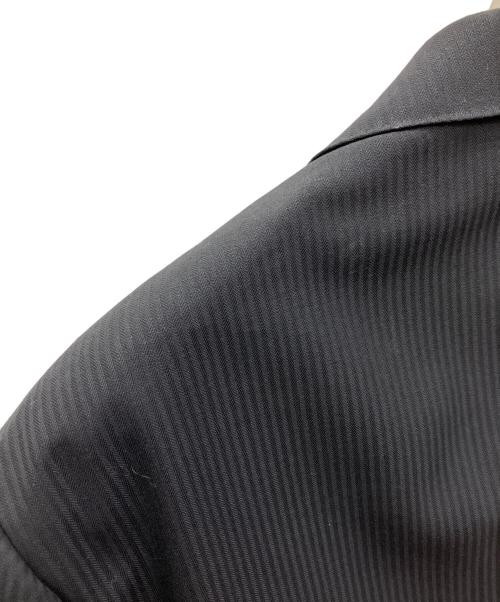 BURBERRY BLACK LABEL（バーバリーブラックレーベル）BURBERRY BLACK LABEL (バーバリーブラックレーベル) ストライプ柄ウール2Bスーツ ブラック サイズ:LLの古着・服飾アイテム